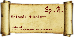 Szlovák Nikolett névjegykártya
