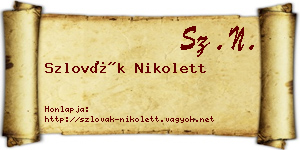 Szlovák Nikolett névjegykártya