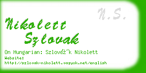 nikolett szlovak business card